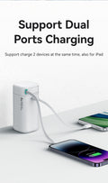 USAMS 18000mAh 45W Fast Charging Power Bank Built-in Type-C Cable with USB-C Port Portable Charger for Smartphones