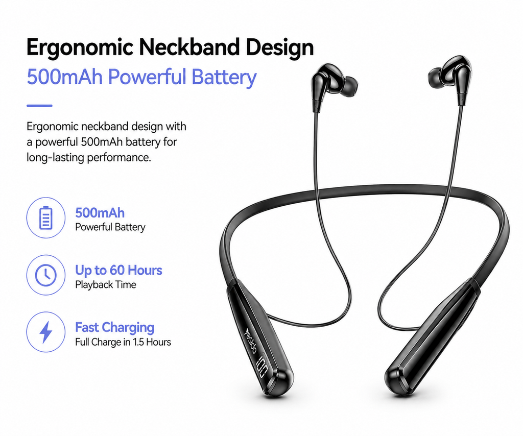 Wireless Neckband Bluetooth Earphones – BT 5.3